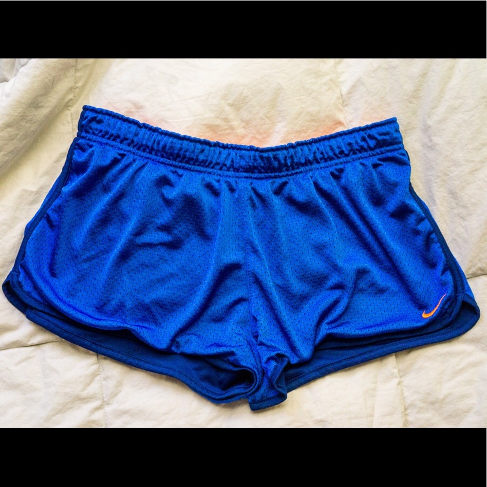 Blue and orange Nike athletic shorts - Picture 2 of 7